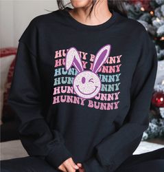 hunny bunny sweatshirt, happy easter day sweatshirt, easter bunny sweatshirt and hoodie, a277
