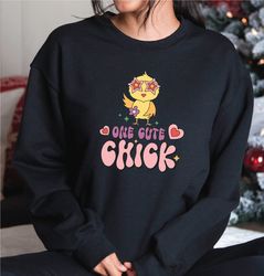one cute chick sweatshirt, happy easter day sweatshirt, easter chick sweatshirt and hoodie, a245
