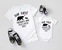 custom fathers day gift, fathers day gift, first fathers day gift, matching shirts for son and father, dad and son match