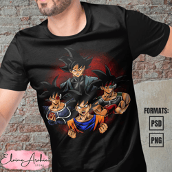 premium goku dragon ball anime vector t-shirt design template 2