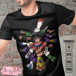 premium goku dragon ball anime vector t-shirt design template