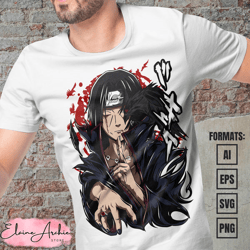 premium itachi uchiha naruto anime vector t-shirt design template 4