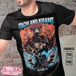 premium itachi x kisame naruto anime vector t-shirt design template