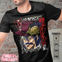 premium jack the ripper record of ragnarok anime vector t-shirt design template