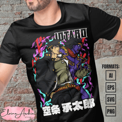 premium jotaro kujo jojos bizarre adventure anime vector t-shirt design template 2