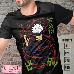premium jujutsu kaisen anime vector t-shirt design template 10