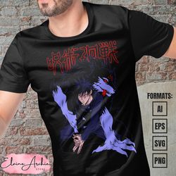 premium jujutsu kaisen anime vector t-shirt design template 12