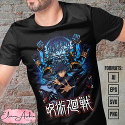 premium jujutsu kaisen anime vector t-shirt design template 19