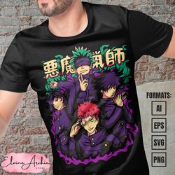 premium jujutsu kaisen anime vector t-shirt design template 28