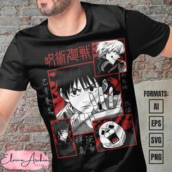 premium jujutsu kaisen anime vector t-shirt design template 29