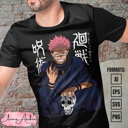 premium jujutsu kaisen anime vector t-shirt design template 3