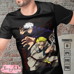 premium jujutsu kaisen anime vector t-shirt design template 30