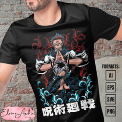 premium jujutsu kaisen anime vector t-shirt design template 31