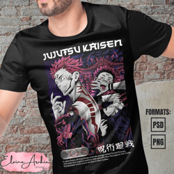premium jujutsu kaisen anime vector t-shirt design template 6