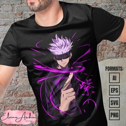premium jujutsu kaisen anime vector t-shirt design template 7