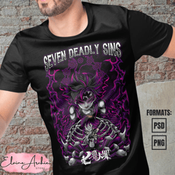 premium meliodas the seven deadly sins anime vector t-shirt design template