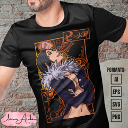 premium merlin the seven deadly sins anime vector t-shirt design template 2