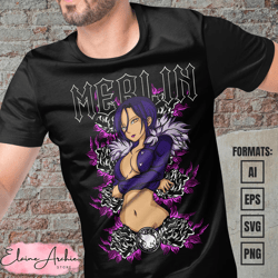 premium merlin the seven deadly sins anime vector t-shirt design template