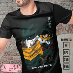 premium midoriya izuku my hero academia anime vector t-shirt design template 3