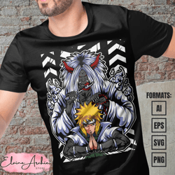 premium minato naruto anime vector t-shirt design template