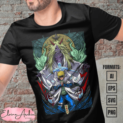 premium minato naruto anime vector t-shirt design template 2