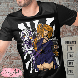 premium misa amane death note anime vector t-shirt design template