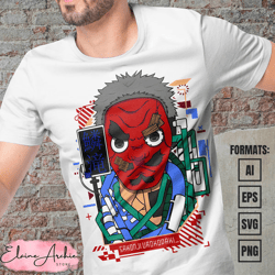 premium urokodaki mecha demon slayer anime vector t-shirt design template
