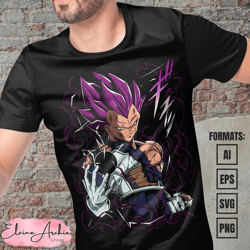 premium vegeta ego dragon ball anime vector t-shirt design template 3
