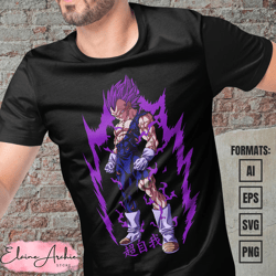 premium vegeta ego dragon ball anime vector t-shirt design template