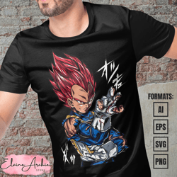 premium vegeta ssg dragon ball anime vector t-shirt design template