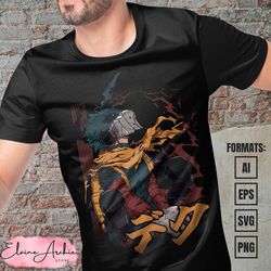 premium vigilante deku my hero academia anime vector t-shirt design template
