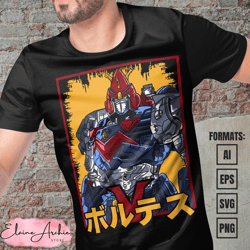 premium voltes v anime vector t-shirt design template
