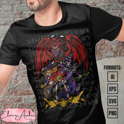 premium yu gi oh anime vector t-shirt design template