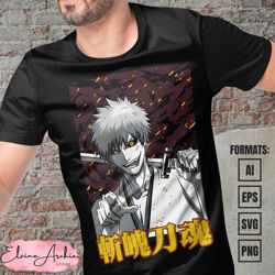 premium zangetsu bleach anime vector t-shirt design template