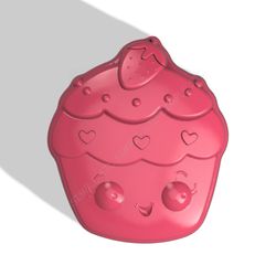 strawberry cupcake stl file for vacuum forming and 3d printing