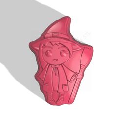 cute witch stl file for vacuum forming and 3d printing