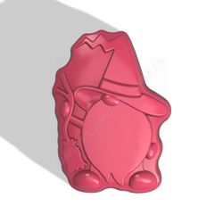 gnome with broom stl file for vacuum forming and 3d printing
