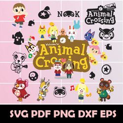 bundle animal crossing svg, animal crossing svg, animal svg, cartoon svg, png dxf eps digital file
