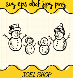 christmas snowman family svg, christmas svg, eps, png, dxf, premium qu