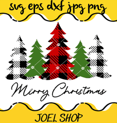 christmas tree svg  plaid buffalo check farm merry christmas