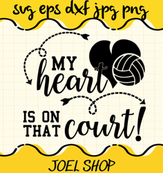 my heart is on that volleyball court cut file for cricut silhouette ma