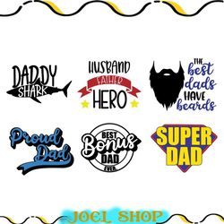 dad svg bundle, proud dad svg, super dad svg, daddy shark svg