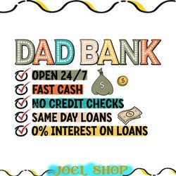 bank of dad png, father's day png, funny dad png, fatherhood png, dad life png, dad shirt design