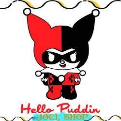 hello puddin svg, harley quinn svg, chibi harley svg, puddin svg