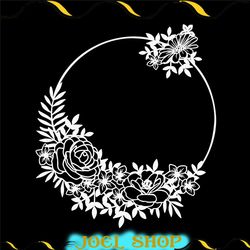 blank flower circle, papercut template, machine cut, cricut silhouette, svg dxf png jpg pdf eps, clipart