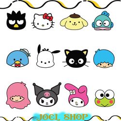 sanrio characters bundle svg, sanrio svg, hello kitty svg, kawaii bundle