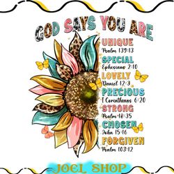 god says you are religious png sublimation design download, christian png, western sunflower png