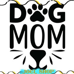 dog mom face and paw svg file