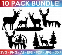 deer svg bundle, deer svg, nature deer svg, mountains svg, animals svg, deer silhouette, deer clipart, merry christmas,