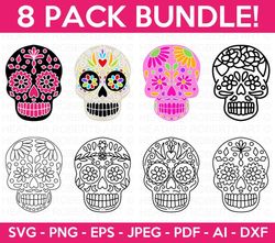 dia de los muertos svg bundle, day of the dead svg bundle, sugar skull svg bundle, halloween svg, scary svg